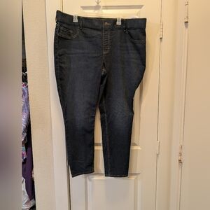 Dark Blue Plus Lee Pull On Denim Jeans